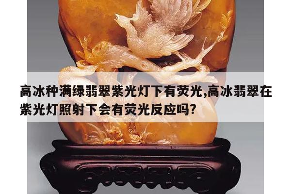 高冰种满绿翡翠紫光灯下有荧光,高冰翡翠在紫光灯照射下会有荧光反应吗?
