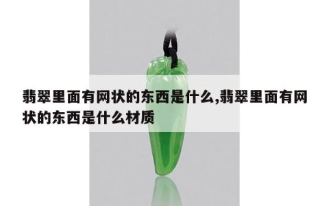 翡翠里面有网状的东西是什么,翡翠里面有网状的东西是什么材质