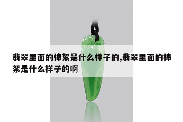 翡翠里面的棉絮是什么样子的,翡翠里面的棉絮是什么样子的啊