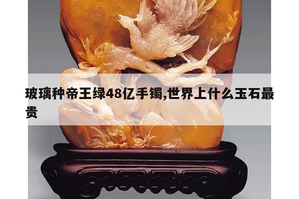 玻璃种帝王绿48亿手镯,世界上什么玉石最贵