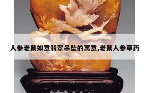 人参老鼠如意翡翠吊坠的寓意,老鼠人参草药