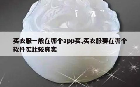 买衣服一般在哪个app买,买衣服要在哪个软件买比较真实