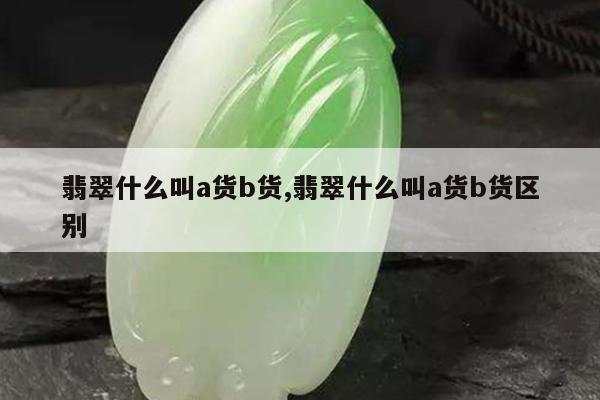 翡翠什么叫a货b货,翡翠什么叫a货b货区别