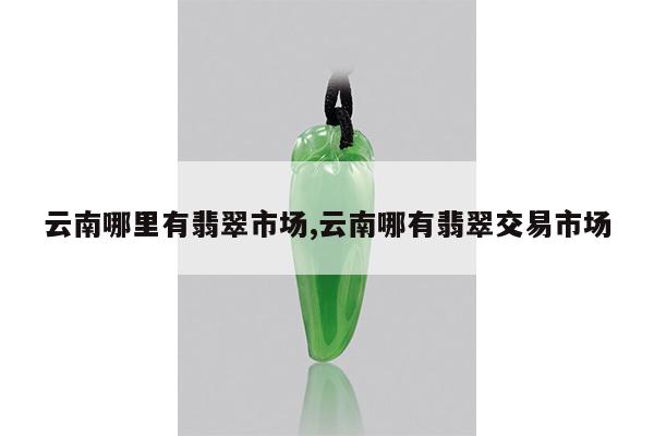 云南哪里有翡翠市场,云南哪有翡翠交易市场