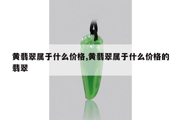 黄翡翠属于什么价格,黄翡翠属于什么价格的翡翠