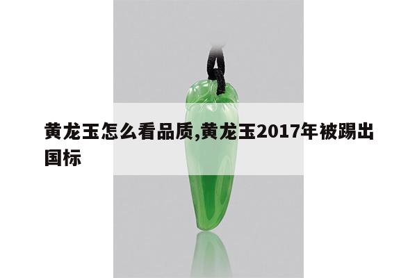 黄龙玉怎么看品质,黄龙玉2017年被踢出国标
