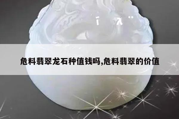 危料翡翠龙石种值钱吗,危料翡翠的价值