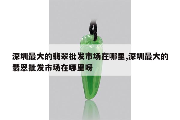 深圳最大的翡翠批发市场在哪里,深圳最大的翡翠批发市场在哪里呀