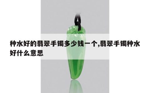种水好的翡翠手镯多少钱一个,翡翠手镯种水好什么意思