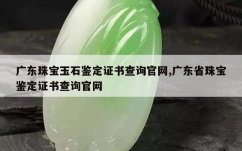 广东珠宝玉石鉴定证书查询官网,广东省珠宝鉴定证书查询官网