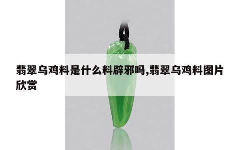 翡翠乌鸡料是什么料辟邪吗,翡翠乌鸡料图片欣赏
