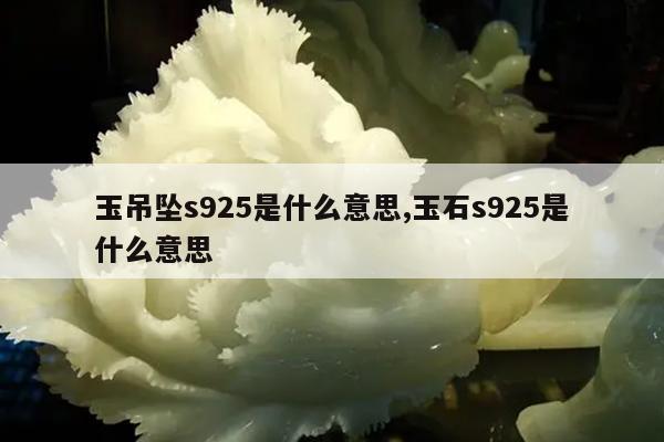 玉吊坠s925是什么意思,玉石s925是什么意思