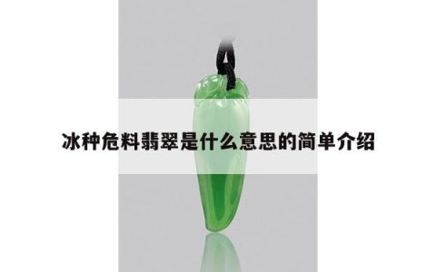 冰种危料翡翠是什么意思的简单介绍