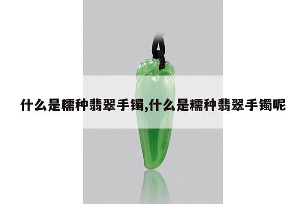 什么是糯种翡翠手镯,什么是糯种翡翠手镯呢