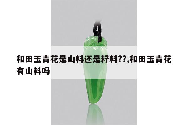 和田玉青花是山料还是籽料??,和田玉青花有山料吗