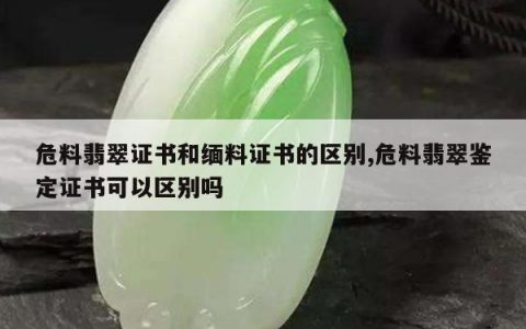 危料翡翠证书和缅料证书的区别,危料翡翠鉴定证书可以区别吗