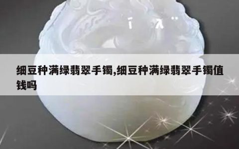 细豆种满绿翡翠手镯,细豆种满绿翡翠手镯值钱吗