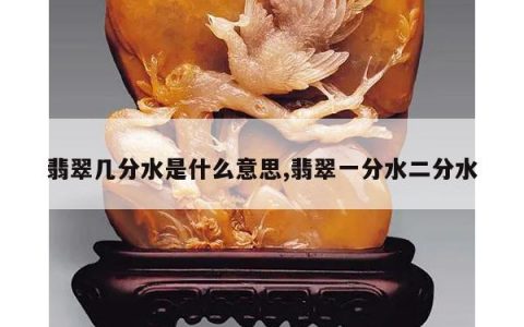 翡翠几分水是什么意思,翡翠一分水二分水