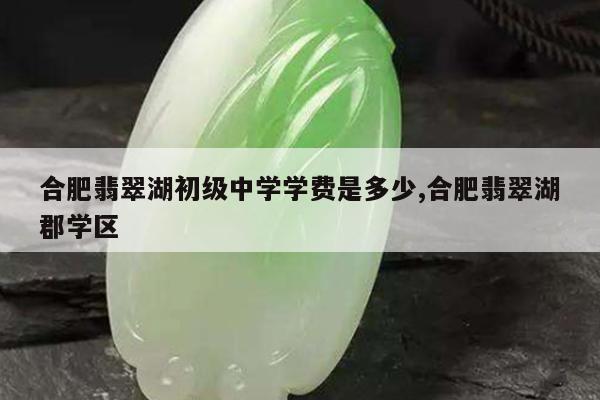 合肥翡翠湖初级中学学费是多少,合肥翡翠湖郡学区